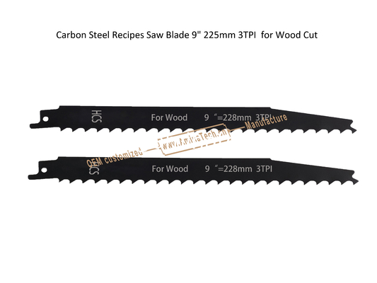 Carbon Steel Recipes Saw Blade 9" 225mm 3TPI  for Wood Cut,Reciprocating,Power Tools supplier