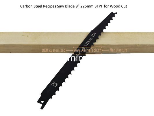 Carbon Steel Recipes Saw Blade 9" 225mm 3TPI  for Wood Cut,Reciprocating,Power Tools supplier
