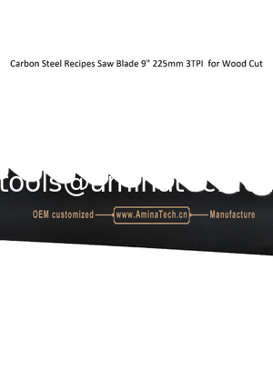 Carbon Steel Recipes Saw Blade 9" 225mm 3TPI  for Wood Cut,Reciprocating,Power Tools supplier