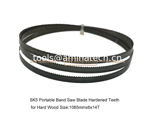 SK5 Portable Band Saw Blade Hardened Teeth for Hard Wood Size:1065mmx6x14T supplier