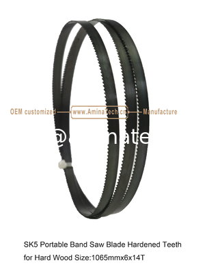 SK5 Portable Band Saw Blade Hardened Teeth for Hard Wood Size:1065mmx6x14T supplier