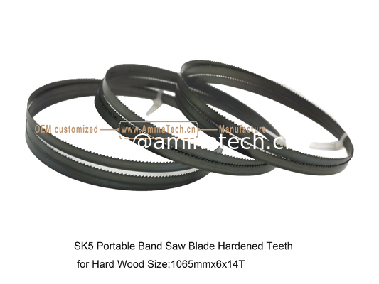 SK5 Portable Band Saw Blade Hardened Teeth for Hard Wood Size:1065mmx6x14T supplier