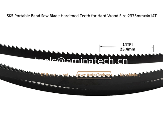 SK5 Portable Bandsaw Blade Hardened Teeth for Hard Wood Size:2375mmx4x14T supplier