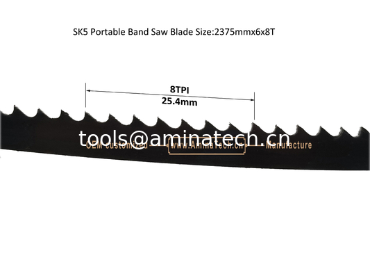 SK5 Portable Band Saw Blade Size:2375mmx6x8T,For Cutting Both Wood and Soft metal supplier