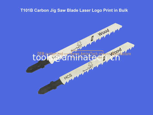 T101B Carbon Jig Saw Blade Laser Logo Print in Bulk size:100mmx8x10T, Cutting Woods,Reciprocating Saw Blade supplier
