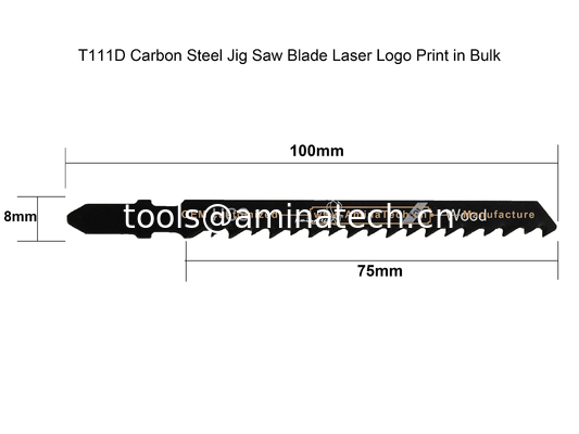 T111D Carbon Jig Saw Blade Laser Logo Print in Bulk size:100mmx8x6T, Cutting Woods,Reciprocating Saw Blade supplier
