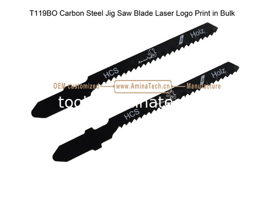 T119BO Carbon Jig Saw Blade Laser Logo Print in Bulk size:75mmX6x12T, Cutting Woods,Reciprocating Saw Blade supplier