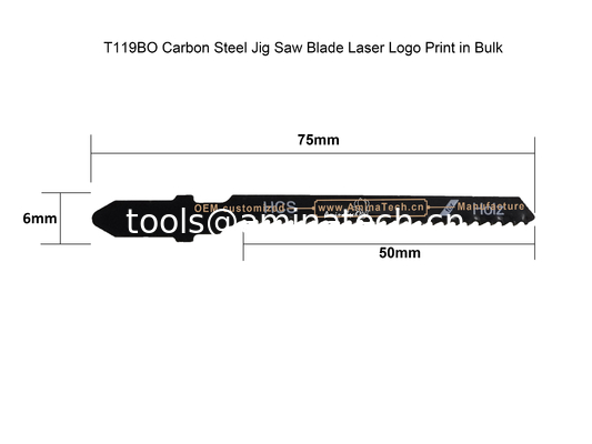 T119BO Carbon Jig Saw Blade Laser Logo Print in Bulk size:75mmX6x12T, Cutting Woods,Reciprocating Saw Blade supplier