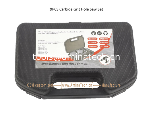 9PCS Carbide Grit Hole Saw Set,Drill,Power Tools supplier