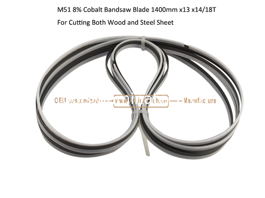M51 8% Cobalt Band Saw Blade   1400mm x13 x14/18T   For Cutting Both Wood and Steel Sheet supplier