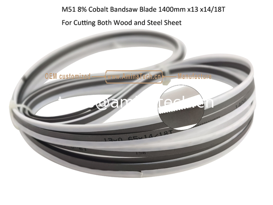 M51 8% Cobalt Band Saw Blade   1400mm x13 x14/18T   For Cutting Both Wood and Steel Sheet supplier