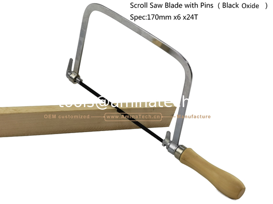 Scroll Saw Blade with Pins （Black Oxide）Spec:170mmx6x24T Cutting wood,Plastic,Low-hardness metal supplier