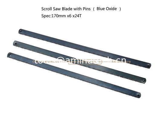 Scroll Saw Blade with Pins （Blue Oxide）Spec:170mmx6x24T Cutting wood,Plastic,Low-hardness metal supplier