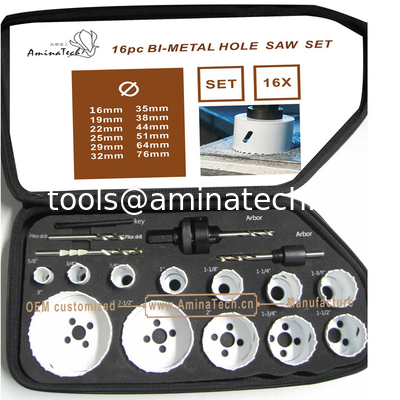 16PC Bi-Metal Hole Saw Kit,Power Tools,Drill Bits supplier