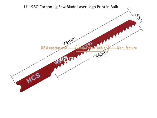 U119BO Carbon Steel Jig Saw Blade Laser Logo Print in Bulk size:75mmX6x12T, Cutting Wood,s,Reciprocating Saw Blade supplier