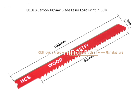 U101B Carbon Steel Jig Saw Blade Laser Logo Print in Bulk size:100mmx8x10T, Reciprocating Saw Blade supplier
