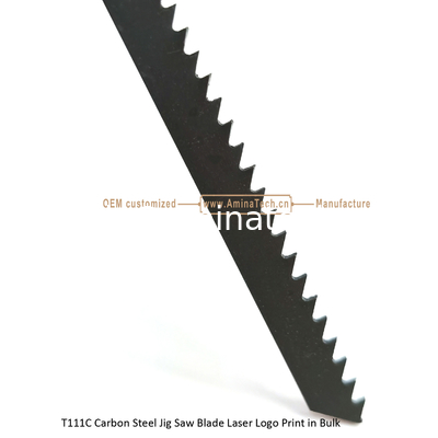 T111C Carbon Steel Jig Saw Blade Laser Logo Print in Bulk size:100mmx8x8T, Cutting Woods,Reciprocating Saw Blade supplier