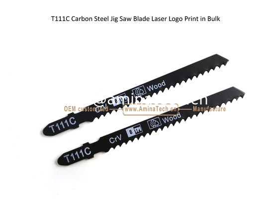 T111C Carbon Steel Jig Saw Blade Laser Logo Print in Bulk size:100mmx8x8T, Cutting Woods,Reciprocating Saw Blade supplier