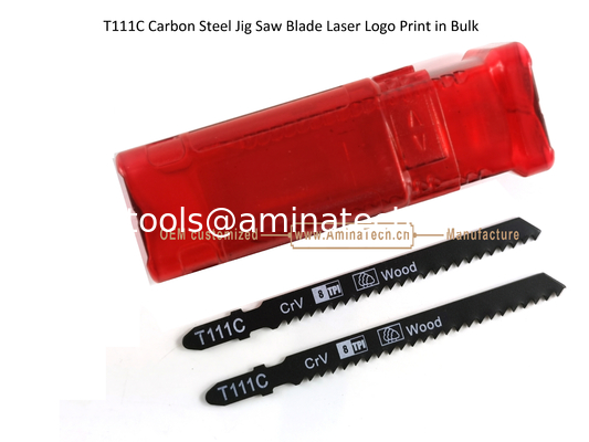T111C Carbon Steel Jig Saw Blade Laser Logo Print in Bulk size:100mmx8x8T, Cutting Woods,Reciprocating Saw Blade supplier