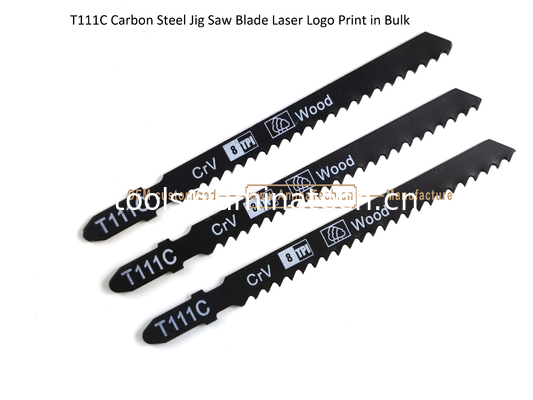 T111C Carbon Steel Jig Saw Blade Laser Logo Print in Bulk size:100mmx8x8T, Cutting Woods,Reciprocating Saw Blade supplier