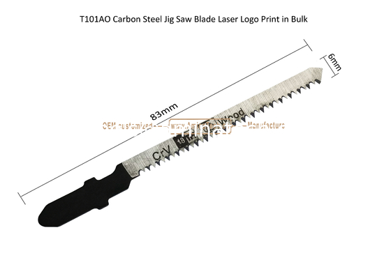 T101AO Carbon Jig Saw Blade Laser Logo Print in Bulk size:83mmx6x18T, Cutting Woods, Reciprocating Saw  Blade supplier