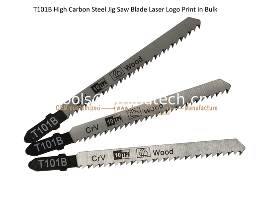 T101B Carbon Steel Jig Saw Blade Laser Logo Print in Bulk size:100mmx8x10T, Cutting Woods,Reciprocating Saw Blade supplier