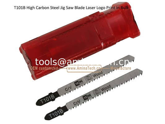 T101B Carbon Steel Jig Saw Blade Laser Logo Print in Bulk size:100mmx8x10T, Cutting Woods,Reciprocating Saw Blade supplier