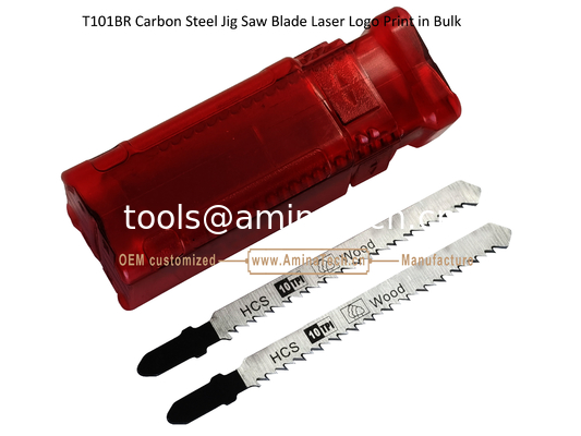 T101BR Carbon Steel Jig Saw Blade Laser Logo Print in Bulk size:100mmx8x10T, Cutting Woods,Reciprocating Saw Blade supplier