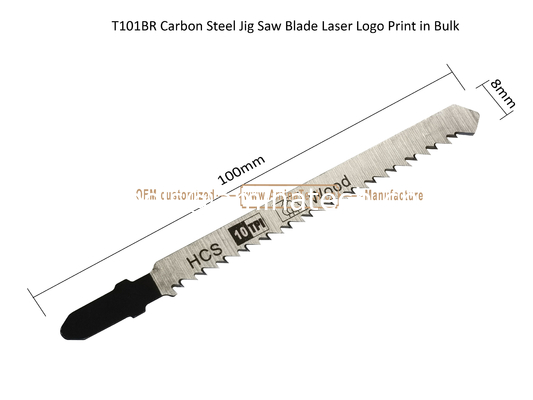 T101BR Carbon Steel Jig Saw Blade Laser Logo Print in Bulk size:100mmx8x10T, Cutting Woods,Reciprocating Saw Blade supplier