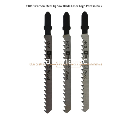 T101D Carbon Steel Jig Saw Blade Laser Logo Print in Bulk size:100mmx8x6T, Cutting Wood,Box Packaging supplier