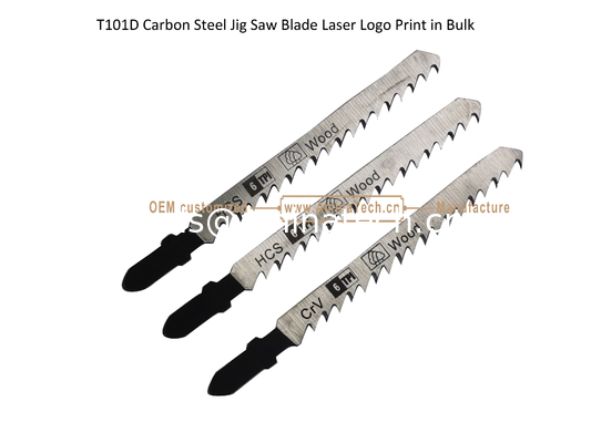 T101D Carbon Steel Jig Saw Blade Laser Logo Print in Bulk size:100mmx8x6T, Cutting Wood,Box Packaging supplier