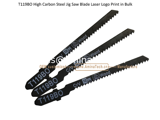 T119BO Carbon Jig Saw Blade Laser Logo Print in Bulk size:82mmX6x12T, Cutting Wood,Reciprocating supplier