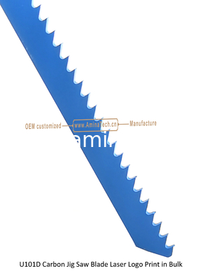 U101D Carbon Steel Jig Saw Blade Laser Logo Print in Bulk size:100mmx8x10T, Cutting Woods,Reciprocating Saw Blade supplier