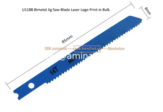 U118B Bimetal Jig Saw Blade Laser Logo Print in Bulk,Reciprocating Saw Blade ,Power Tools supplier